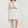 Above the Knee Sheath Dress - Intarsia Soft Knit