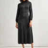 A-Line Jacquard Knit Maxi Dress
