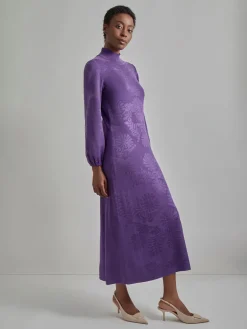 A-Line Jacquard Knit Maxi Dress