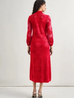 A-Line Jacquard Knit Maxi Dress