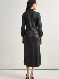 A-Line Jacquard Knit Maxi Dress