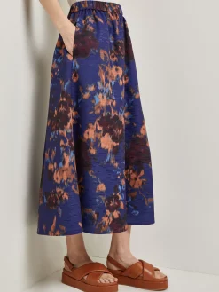 A-Line Printed Woven Maxi Skirt