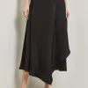 Asymmetrical Charmeuse Maxi Skirt