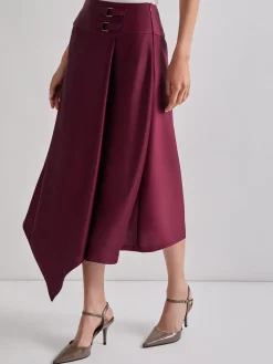 Asymmetrical Crepe de Chine Maxi Skirt