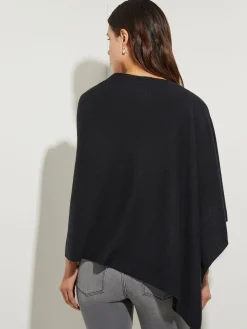 Asymmetrical Poncho - Black Cashmere Poncho | Misook