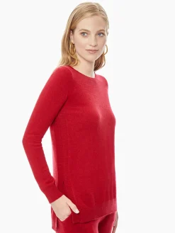 Bateau Neck Top - Red Cashmere Sweater | Misook