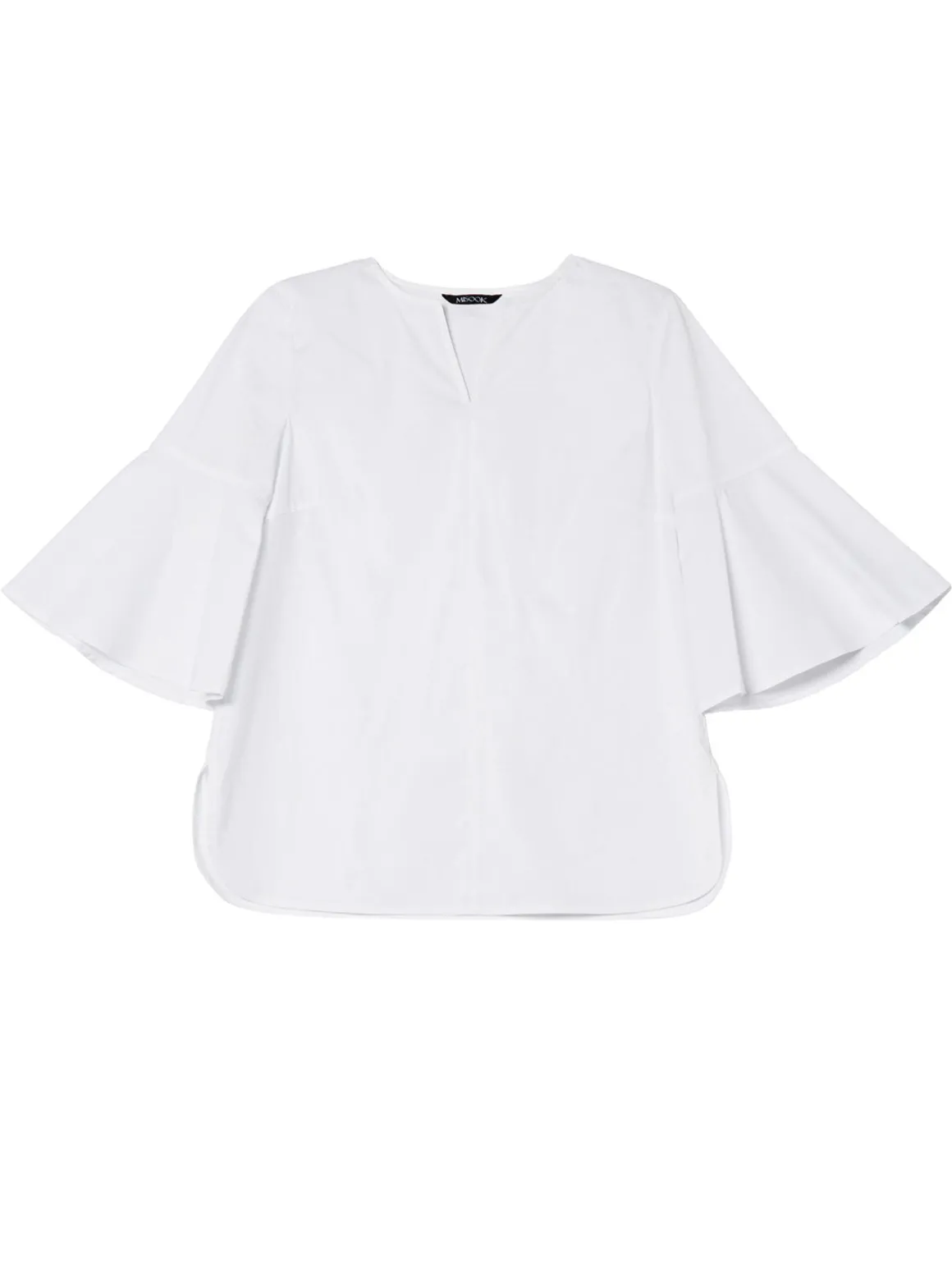 Bell Sleeve Cotton Blend Blouse