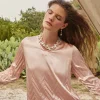 Belted Blouse - Chevron Textured Crepe de Chine