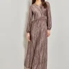 Bishop Sleeve Jacquard Knit Maxi Dress