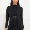 Buckle Detail Shawl Collar Cashmere Cardigan
