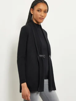 Buckle Detail Shawl Collar Cashmere Cardigan