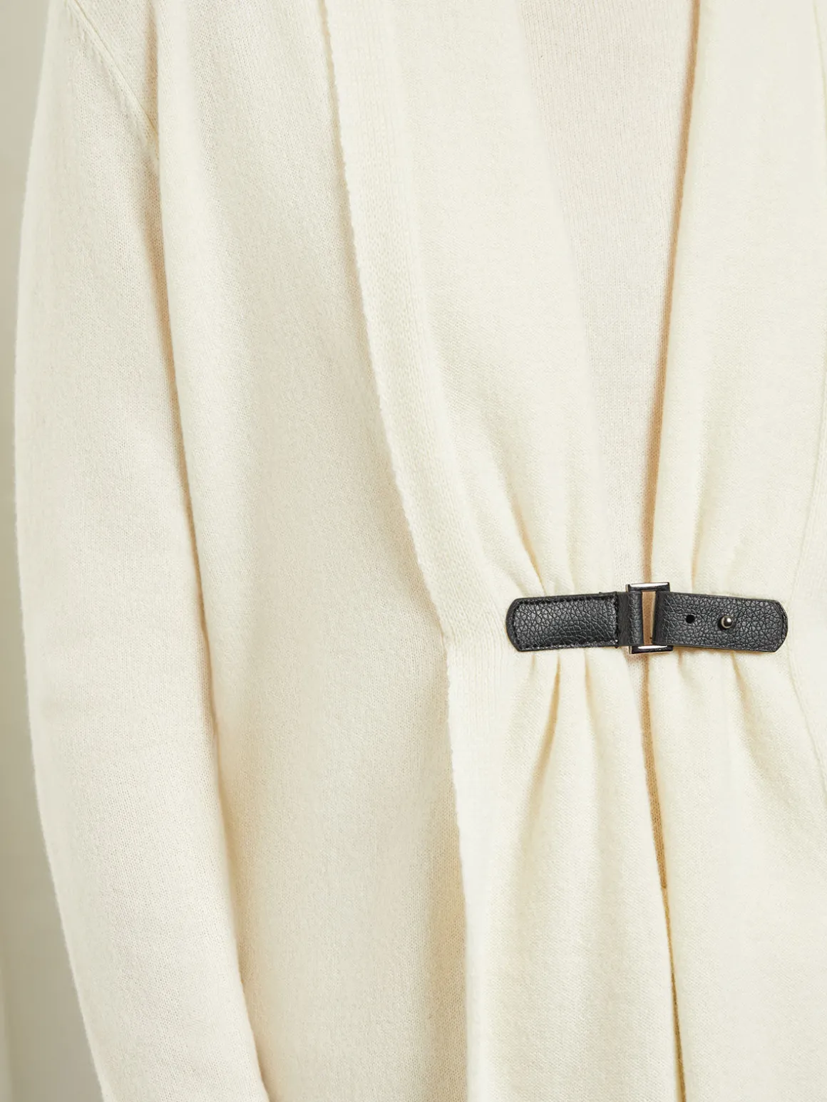Buckle Detail Shawl Collar Cashmere Cardigan