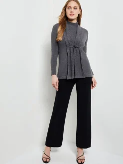 Buckle Detail Shawl Collar Cashmere Cardigan