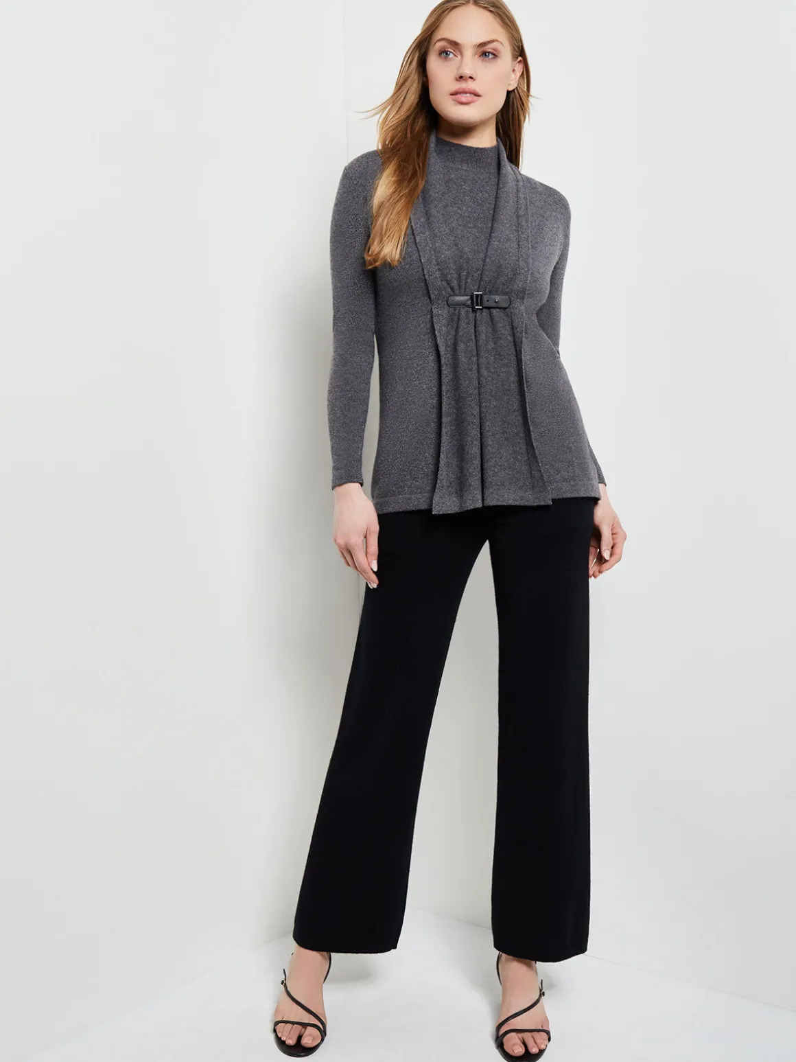 Buckle Detail Shawl Collar Cashmere Cardigan