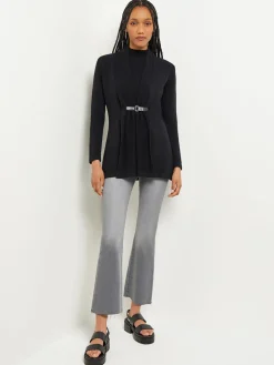 Buckle Detail Shawl Collar Cashmere Cardigan
