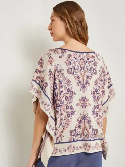 Cape Sleeve Tunic - Soft Jacquard Knit