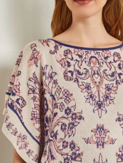 Cape Sleeve Tunic - Soft Jacquard Knit