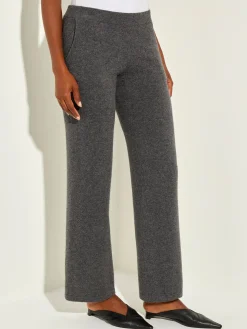 Cashmere Pants - Grey Wide Leg Pants | Misook
