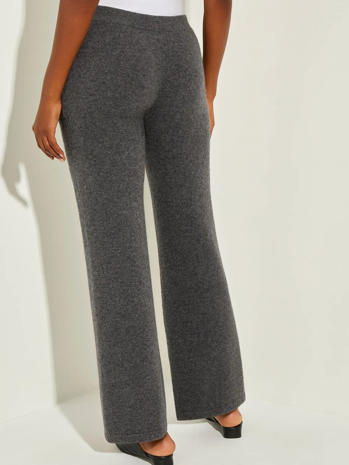 Cashmere Pants - Grey Wide Leg Pants | Misook