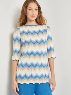 Chevron Hem Tunic - Intarsia Soft Knit