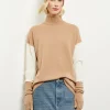 Colorblock Cashmere Turtleneck Tunic