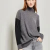 Colorblock Cashmere Turtleneck Tunic