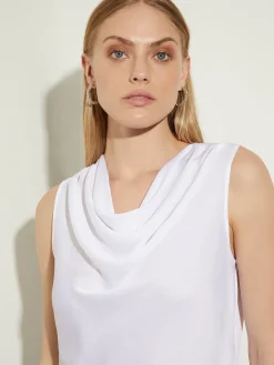 Cowl Neck Blouse - White Sleeveless Blouse | Misook