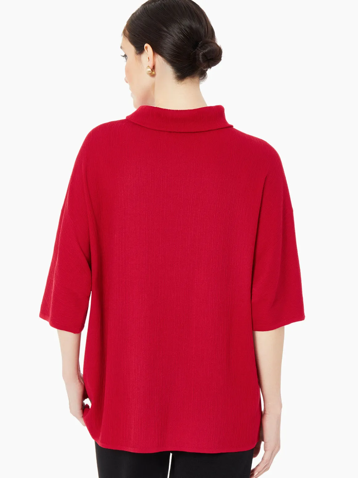Cowl Neck Textured Knit Tunic