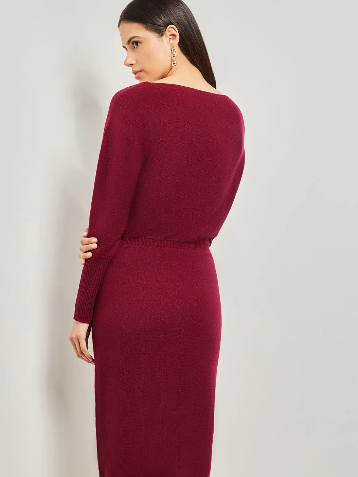 Dolman Sleeve Cashmere Dress