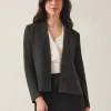 Embellished Lurex Open Neck Jacket