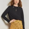 Embellished Neckline Blouse - Crepe De Chine