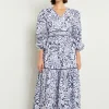 Embroidered Floral Cotton Maxi Dress
