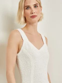Eyelash Boucle Princess Seam Sheath Dress