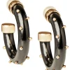 Gold & Black Resin Hoop Earrings