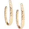 Gold Hammered J-Hoop Earrings