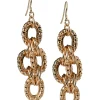 Gold Hammered Rings Drop Earrings