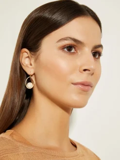 Handmade Gold Magnesite Drop Bead Earrings