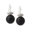 Handmade Matte Black Onyx Crystal Column Top Earring