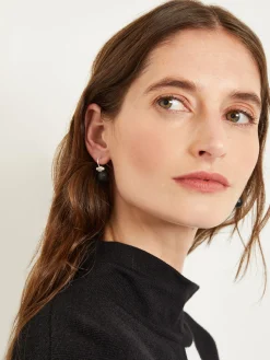 Handmade Matte Black Onyx Crystal Column Top Earring