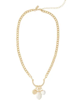 Handmade White Magnesite Pendant Chain Necklace