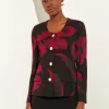 Heritage Fit Floral Button-Front Knit Jacket