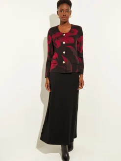Heritage Fit Floral Button-Front Knit Jacket