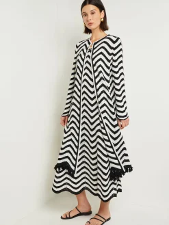 Heritage Fit Jacket - Chevron Fringe Trim Intarsia Knit