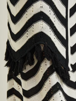Heritage Fit Jacket - Chevron Fringe Trim Intarsia Knit