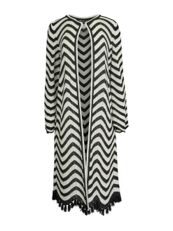 Heritage Fit Jacket - Chevron Fringe Trim Intarsia Knit