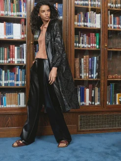 Heritage Fit Open Front Vegan Leather Jacket