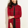Heritage Fit Tweed Trim Windowpane Knit Duster