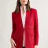 Inverted Notch Collar Tailored Knit Jacket