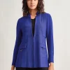 Inverted Notch Collar Tailored Knit Jacket