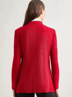Inverted Notch Collar Tailored Knit Jacket